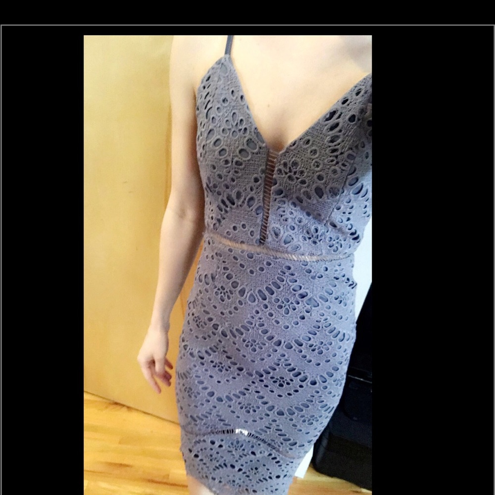 Misguided size 0 blue lace dress, worn once!